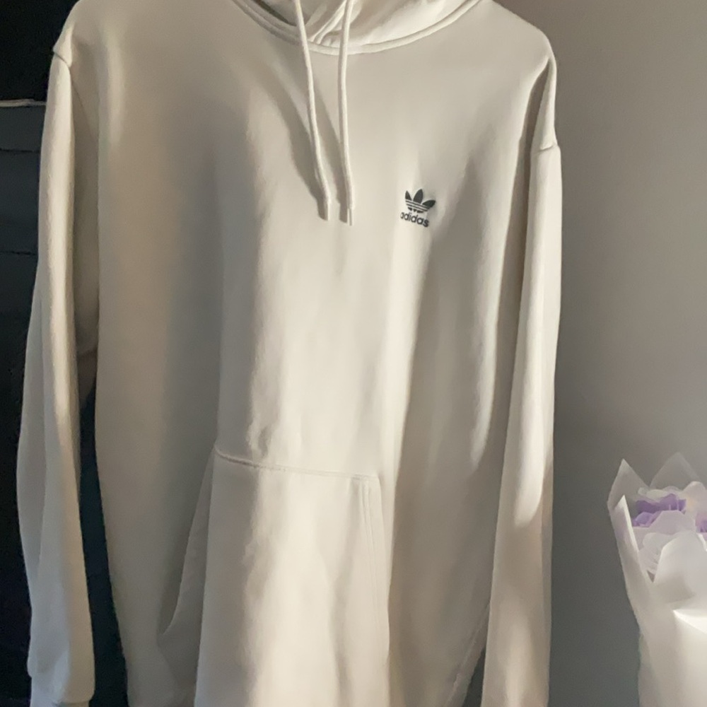 Adidas White Sweatshirt Hoodie Minimalist Design